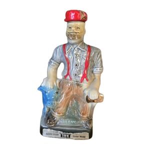 Paul Bunyan & Babe Ox Kentucky Straight Bourbon Whiskey Decanter James Beam 1970